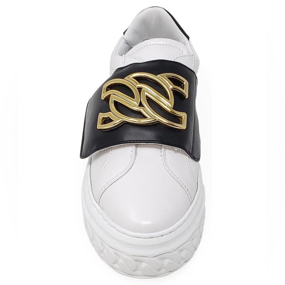 NWT Casadei White & Black Leather Sneakers